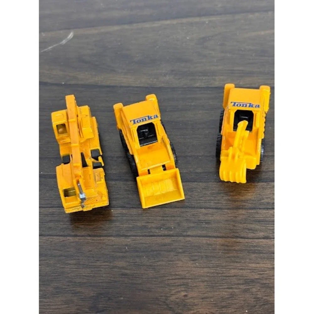 Vintage Tonka Road Crew Diecast Construction Lot Crane Loader Excavator 3pc